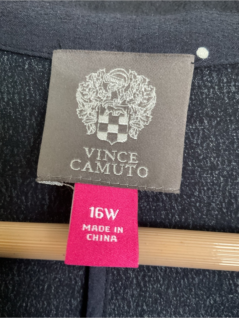Vince Camuto Navy Blazer with Subtle White Dot Print - Picture 7 of 7